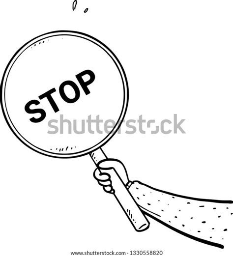 Stop Sign Hand Drawn Stock Vector Royalty Free 1330558820 Shutterstock