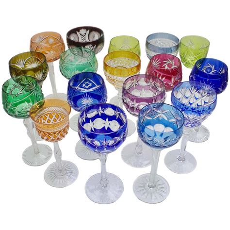 Stunning Collection Of 21 Heavy Cut Lead Crystal Stemmed Wine Goblets