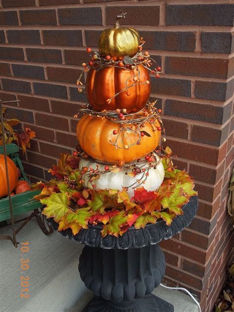 My Diy Pumpkin Topiary Pumpkins Decorating Ideas Pinterest