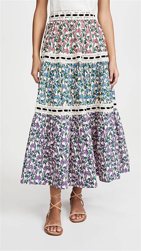 Runway Marc Jacobs Tiered Prairie Skirt With Lace Trim Shopbop
