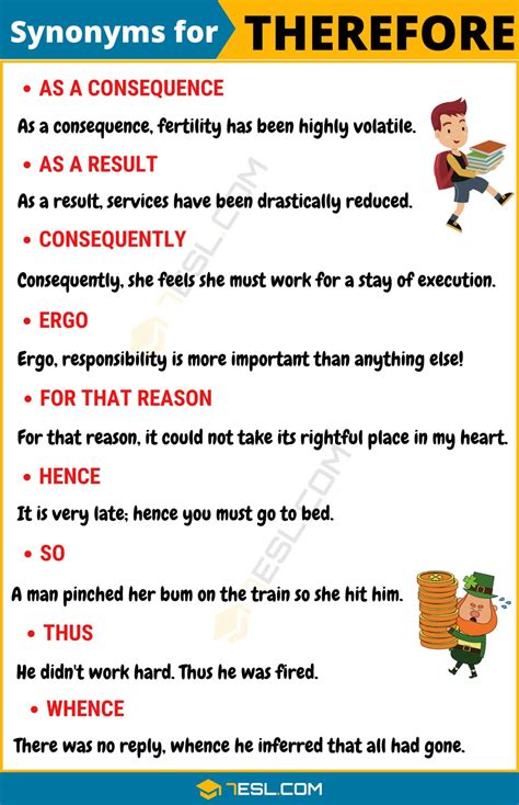 50 Synonyms For Therefore With Examples Another Word For