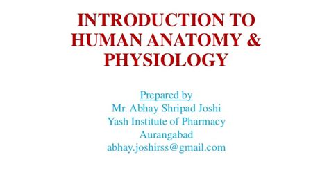 Introduction To Human Anatomy And Physiology