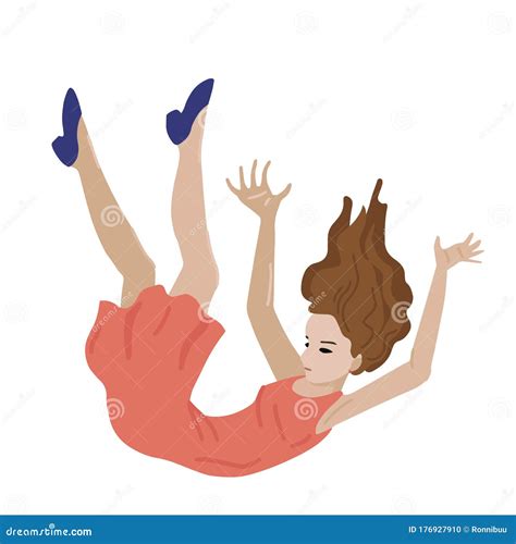 Woman Is Falling Down Vector Isolated Illustration Stock Vector