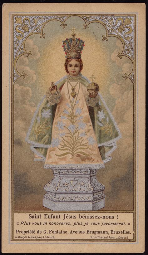 Holy Card Heaven Infant Of Prague Annual Feast Of The Coronation 1st