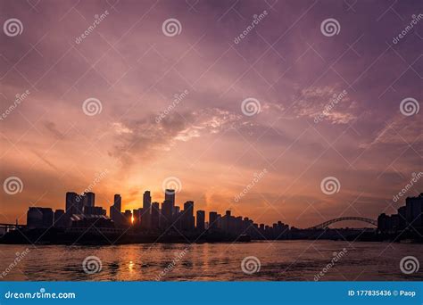 Chongqing City Skyline At Sunset Editorial Photo Image Of Asian
