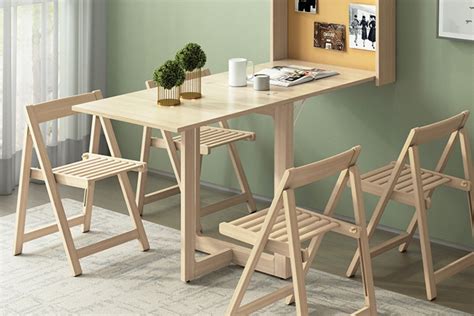 Ryler Wall Mounted Drop Downfoldable Dining Table With Pushpin Board