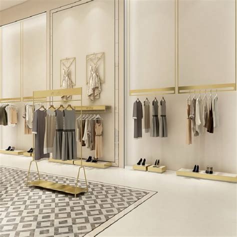 Luxury Clothing Store Fixtures Retail Clothes Rack For Clothing Shop
