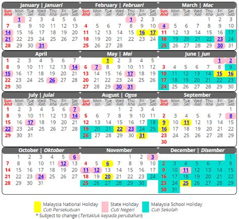 This is a printable calendar template for june 2018. Free Printable School Holidays 2019 Calendar Malaysia ...