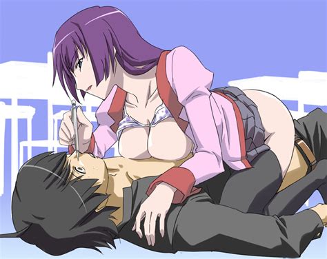 Senjougahara Hitagi And Araragi Koyomi Monogatari And 1 More Drawn By