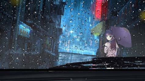 1920x1080 Anime Girl Rainy Day View From Car 4k Laptop Full Hd 1080p