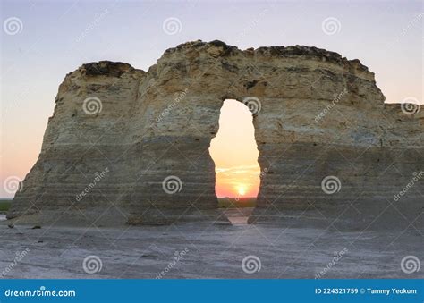 Kansas Monument Rock At Sunset Stock Image Image Of County Oakley