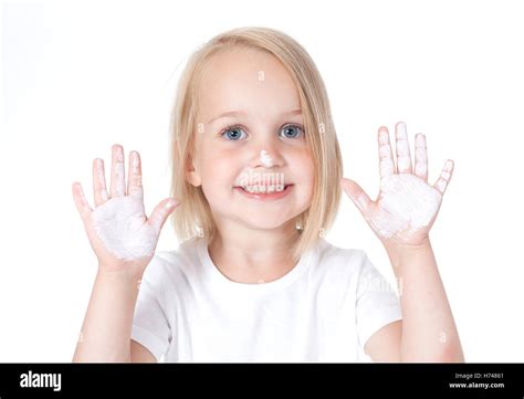 Child Paint On Hands Cut Out Stock Images And Pictures Alamy