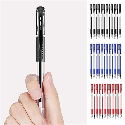 12pcs Plastic Smooth Roller Ball Gel Ink Writing Pens With 05mm Nib