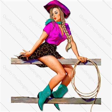 Pink Boho Western Pinup Cowgirl Clipart Png Images With Etsy
