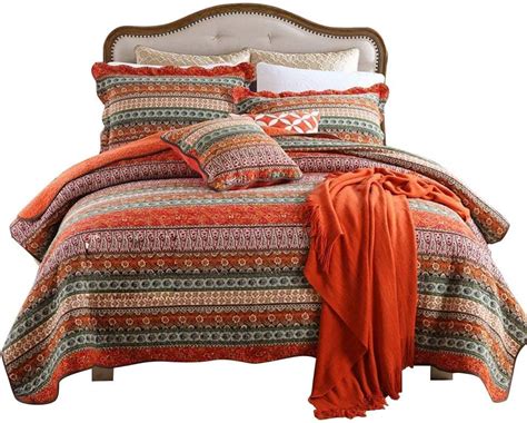 Hnnsi Exotic Bohemian Quilt Sets King Size 3 Pieces Comfy