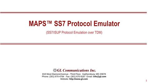 Pdf Maps Ss7 Protocol Emulator Gl Communications Inc · Maps Ss7