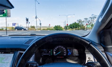 Image Of Driving A Car As Seen From The Drivers View Austockphoto