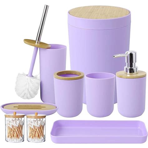 Dyiom 9pcs Purple Bathroom Accessories Set，light Purple B0bx8vc3fg