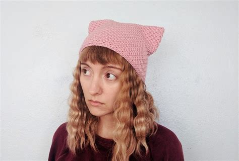 Pink Pussyhat Crochet Pattern Pussy Hat Beanie Crochet Cat Etsy
