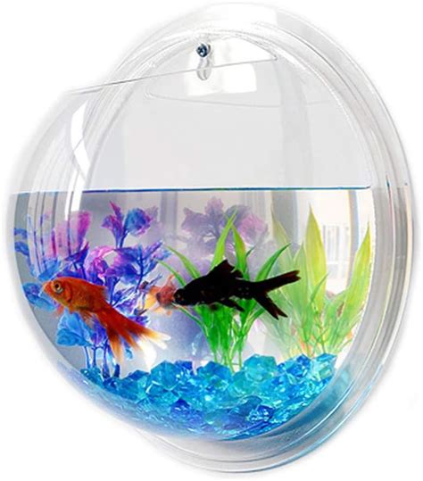 Ultechnovo Hanging Wall Mounted Fish Bowl Acrylic Wall Mounted Plant