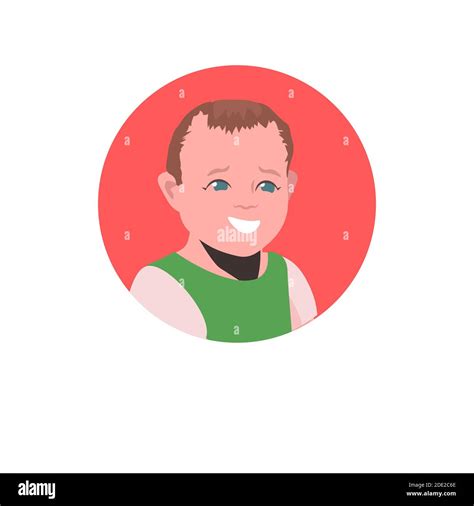 Boy Face Avatar Little Child Male Cartoon Character Portrait Vector