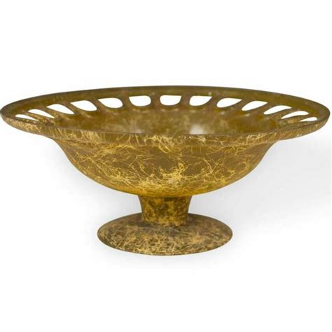 Large Art Nouveau Glass Pedestal Bowl 52 Lbs 16 Round Vg