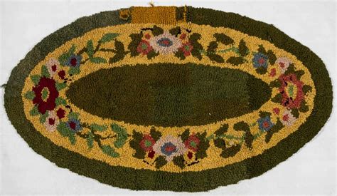 47 A Circa 1930 Hand Hooked Oval Rug