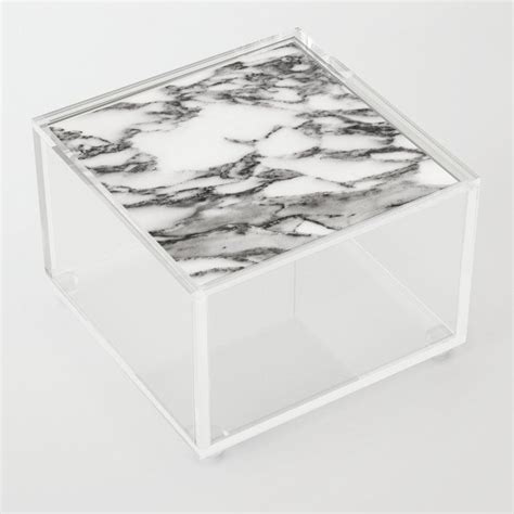 White Black Marble Acrylic Box Storage Places Small T Boxes
