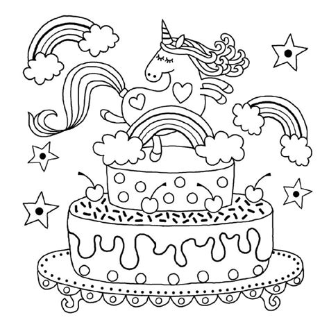 Happy Birthday Coloring Pages Unicorn - Clipart Panda - Free Clipart