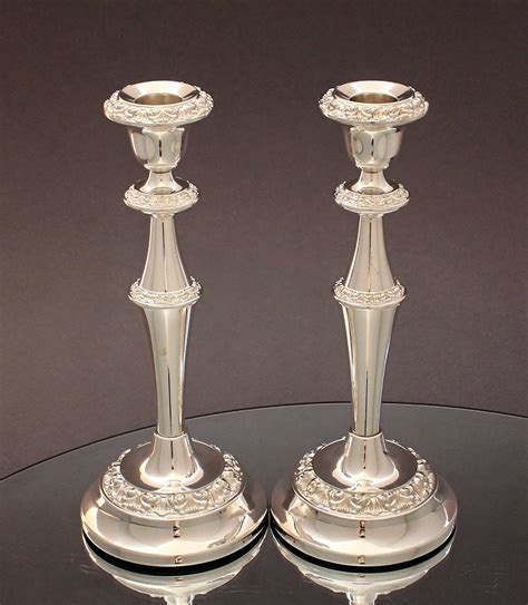 Vintage Retro Silver Plate Pair Of Two Candlesticks Candle Holders