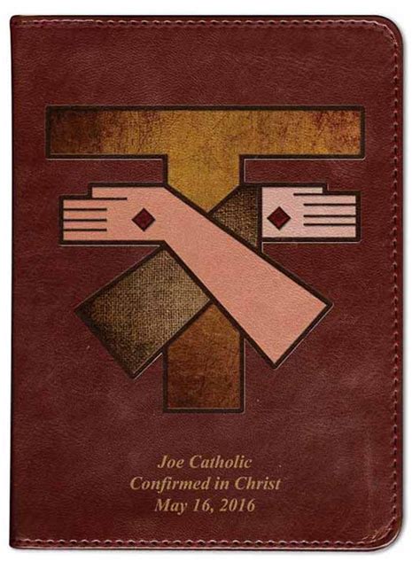 Personalized Catholic Bible With Franciscan Crest Cover Burgundy