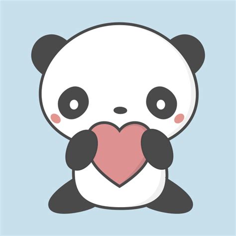 Kawaii Cute Panda With A Heart T Shirt Panda T Shirt Teepublic