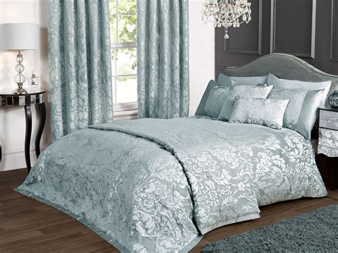 Charleston Duck Egg Blue Jacquard Bed Linen Collection Items Sold