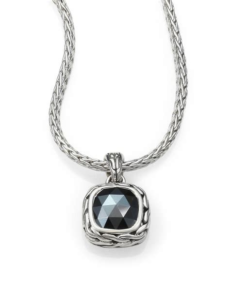 Lyst John Hardy Classic Chain Sterling Silver Small Square Pendant