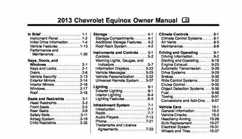 chevy equinox 2015 owners manual