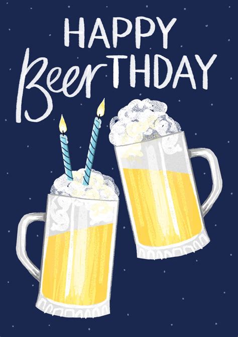 Funny Male Happy Birthday Beer Thday Greeting Card Cheers Etsy