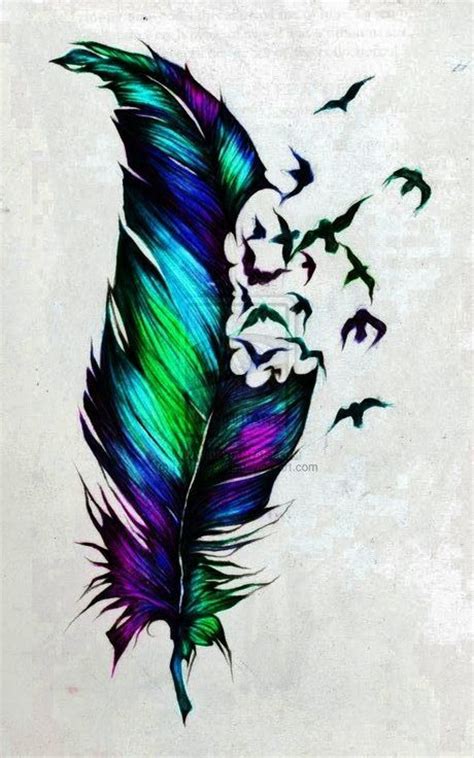 Watercolor Feather Tattoo Tattoos Pinterest