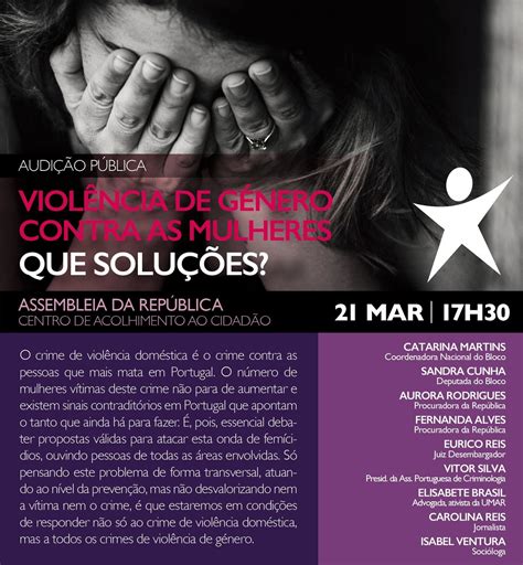 Audição pública sobre violência de género contra as mulheres e violência doméstica Cartaz
