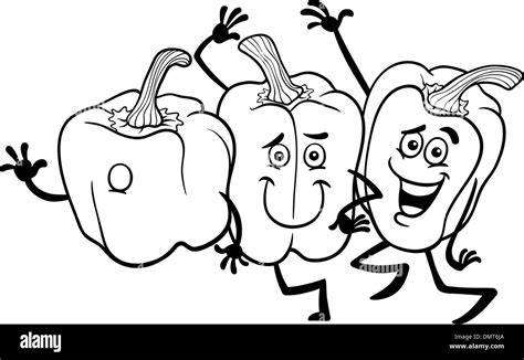 Cartoon Peppers Vegetables Coloring Book Hi Res Stock Photography And