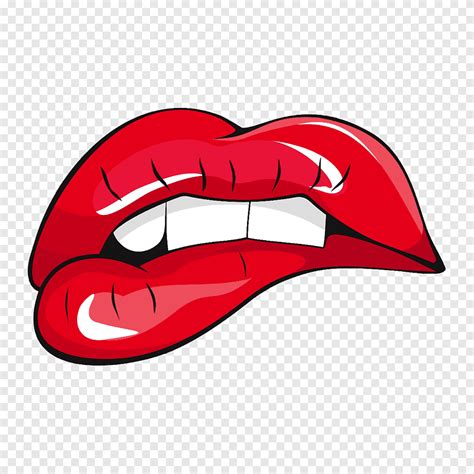 Lip Bite Illustration Pop Art Drawing Painting Kiss Comic Book