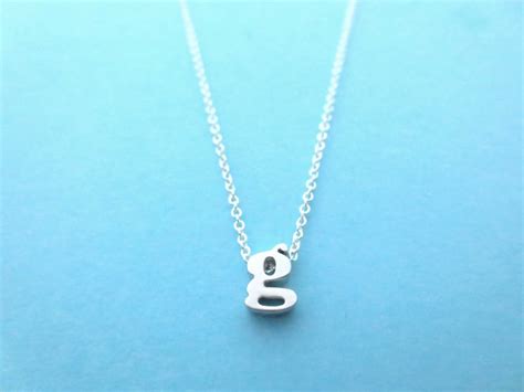 Personalized Initial Silver Necklace Lower Case Initial Etsy