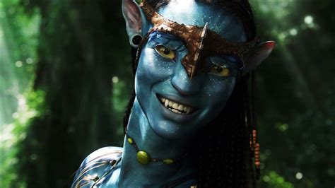 Download Avatar Pandora Blue Woman Smiling Wallpaper
