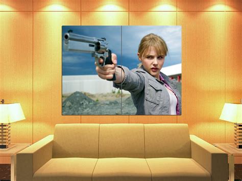 Chloe Grace Moretz Gun Pistol Hot Actress Huge Giant Print Poster