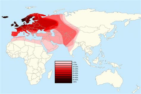 Distribution Map Of People Carrying A Red Hair Mutation
