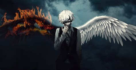 2174x1120 Resolution Ken Kaneki Fire Wings 2174x1120 Resolution