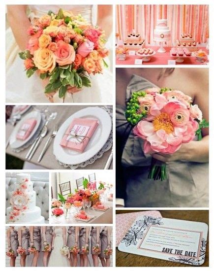 Coral And Grey With Images Coral Wedding Themes Coral Wedding