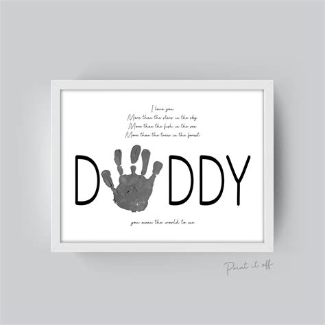 Handprint Art Craft Daddy Dad Poem Fathers Day Kids Etsy