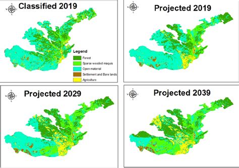 Projected Land Cover Maps Of The Study Area 20192039 Download