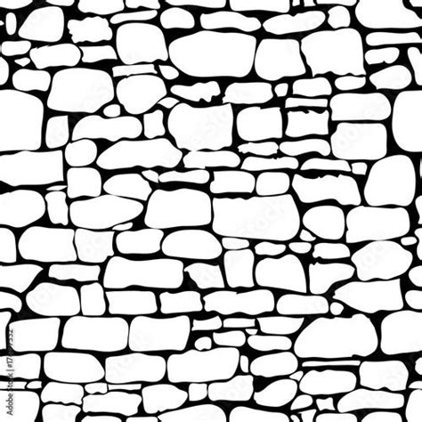 Stones Seamless Pattern Vector Rock Stone Wall Seamless Texture Stonewall Background Brick