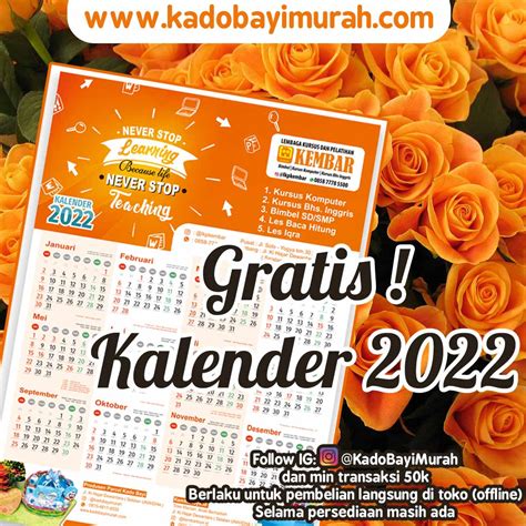 Kalender 2022 Gratis Untukmu Jual Kado Bayikado Bayi Murahkado